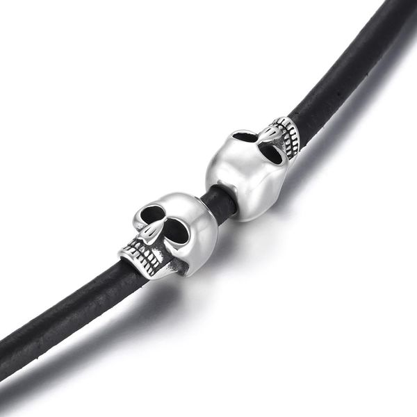 

бусины из нержавеющей стали череп черный металл большой дырки 6 мм слайдер из бисера diy мужской браслет изготовления материалов handmade юв, Bronze;silver