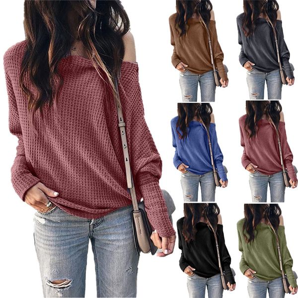 

new women off shoulder hoodies solid color loose pullover sweaters fashion casual sport spring autumn long sleeve clothing ly10194, White