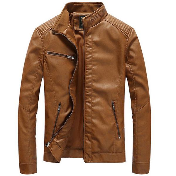 

new jackets men's outwear casual washed biker motorcycle jacket men fashion faux leather coats 5xl jaqueta de couro, Black;brown