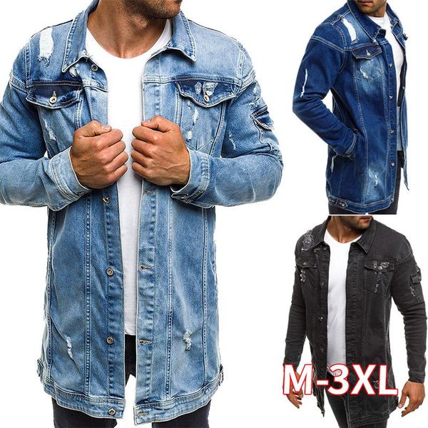 

men spring jean jacket cowboy coat autumn style beggar hole denim jacket loose thin sleeve cowboy xxxl, Black;brown
