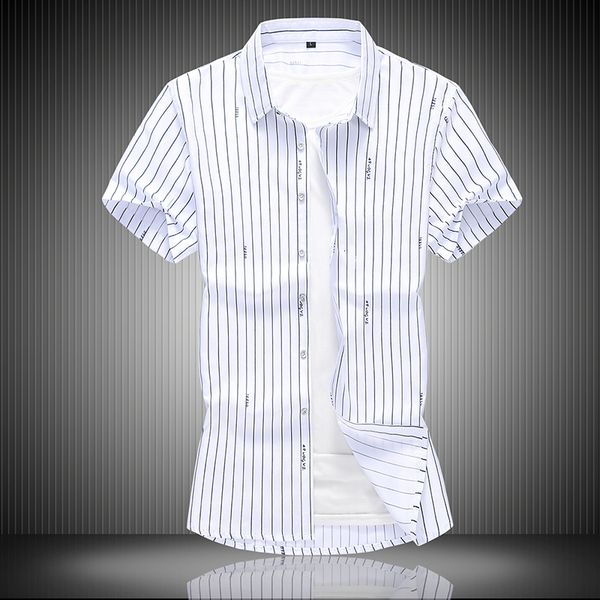 

2021 new mode 9 design short shirts striped blouse men's clothing will see more asian size 5xl 6xl 07cu, White;black