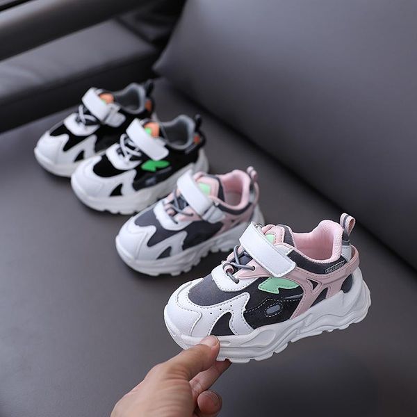 

athletic & outdoor baby sports shoes autumn 2021 children's running boys casual light breathable girl's 1-3 years old sneakers, Black