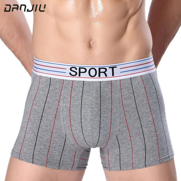 

cotton man underwear fashion stripe breathable soft male boxers elasticity personality cueca underpants, Black;white