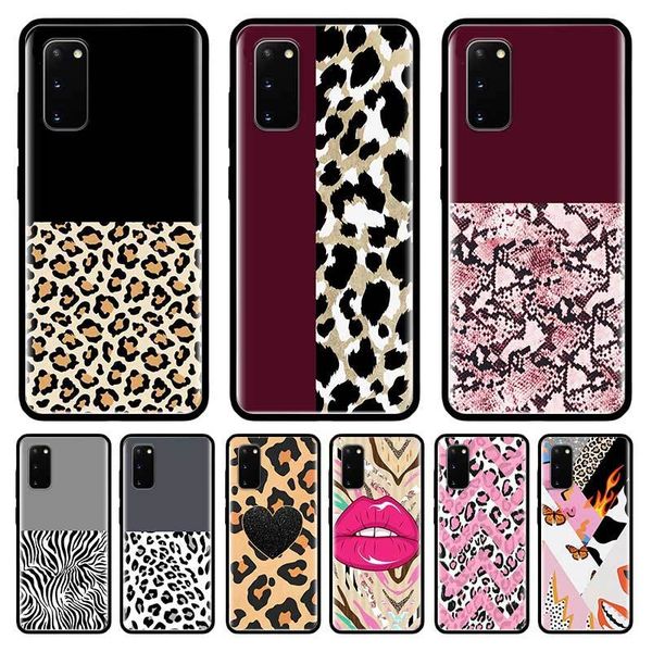 

exquisite leopard print case for samsung galaxy s10 s20 ultra s9 s8 plus s7 note 20 9 10 lite cubre black tpu mobile phone coque