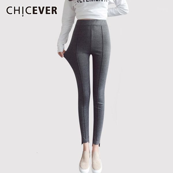 

women's pants & capris chicever korean skinny for women elastic high waist plus size casual pencil pant female 2021 autumn winter fashi, Black;white