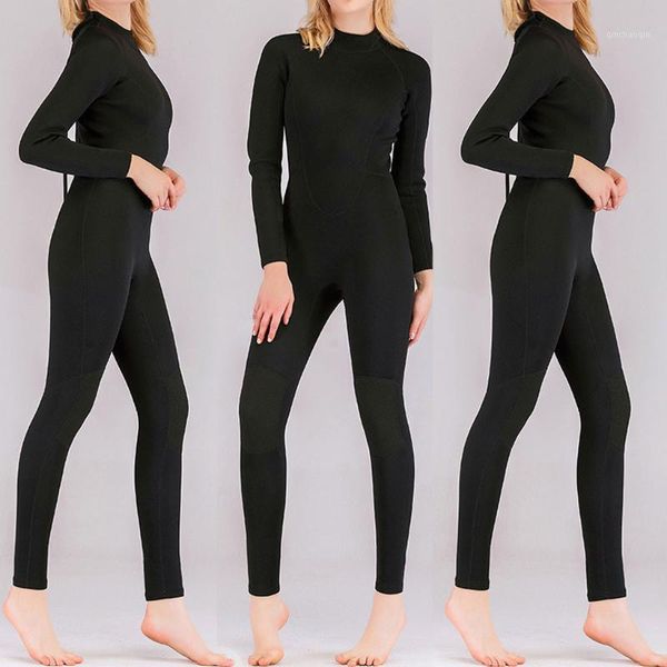 

womens wetsuit full 3mm neoprene surfing scuba diving snorkeling swimming suit solid long sleeve wet suit back zipper1