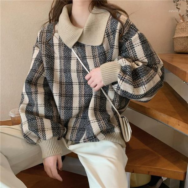 

autumn winter clothing korean version loose design vintage velvet padded thickened sweater female thick woolen fashionable1, Black