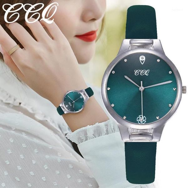 

new women watch casual fashion leather strap luxury business analog quartz wristwatches montre femme1, Slivery;brown