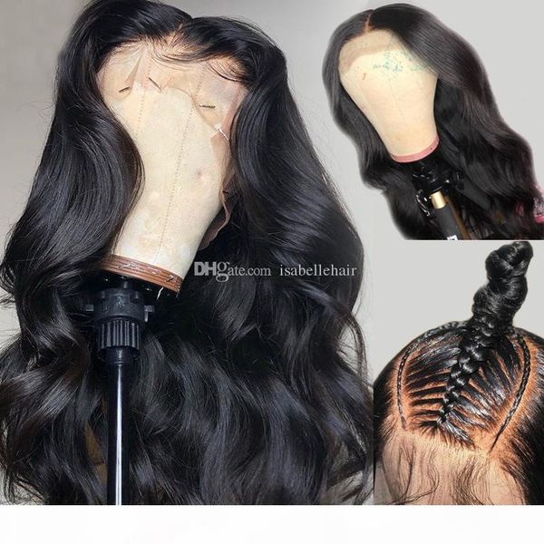 

deep part 13x6 lace front human hair wigs for black women pre plucked brazilian virgin body wave wig with baby hair 9a grade, Black;brown