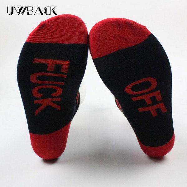 

uwback 2020 new spring men socks 1 pair cotton colorful funny socks creative letter print men long meias masculinas xa4721, Black