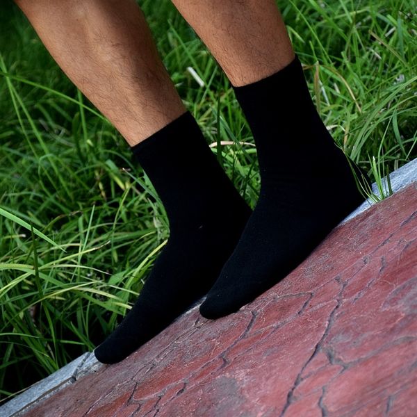 

1bzgr solid color and casual cotton autumn winter men's wazi hnr6e business dress men's socks cotton socks shoes pure, Black