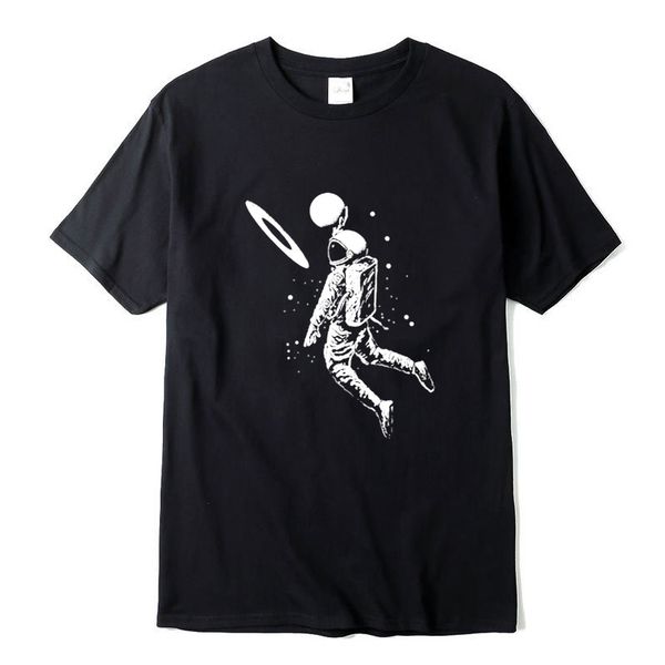 

men short slleve funny moon astronaut print casual loose tshirt o neck male tee sport hooded sweatshirt hoodie men t shirt