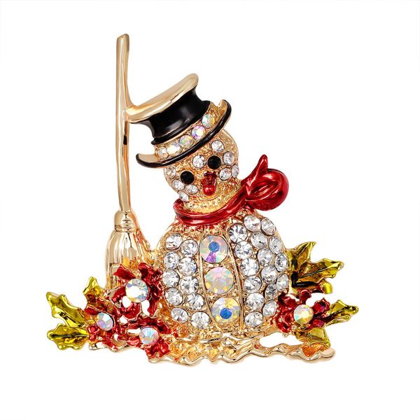 

tree retro bells series pin snowmen christmas santa claus decorated with different colored rhinestone brooch #30