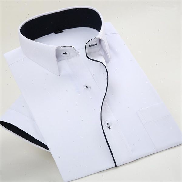 

new arrival mens fashion clothing solid color twill shirts mens business formal dress shirts work wear clothes for men, White;black