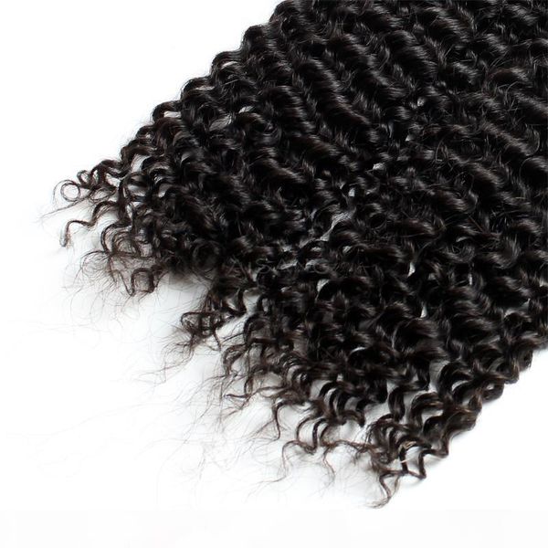 

7a brazilian hair kinky curly human hair weave bundles human hair, Black