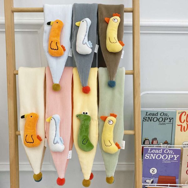 

scarf version warm thickening korean children's winter baby's kindergarten student cartoon chicken dinosaur neck cover nagu, Red;brown