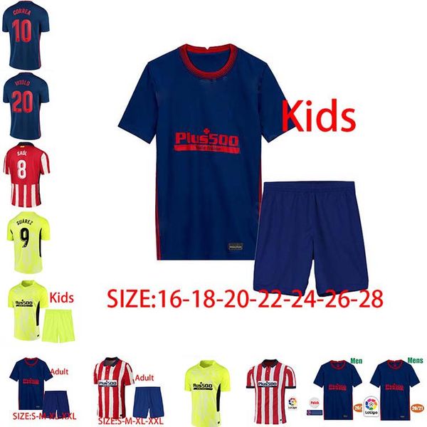 

новый 20202021 атлетико мадрид футбол джерси joão феликс suarez коке correa costa дома awaycamisetas футбол рубашку мужчины комплект равноме, Black;yellow