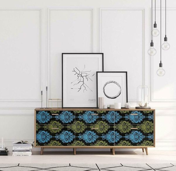 

haohome yellow blue floral wallpaper peel and stick wall sticker self adhesive contact paper for living room decor f bbyvpf