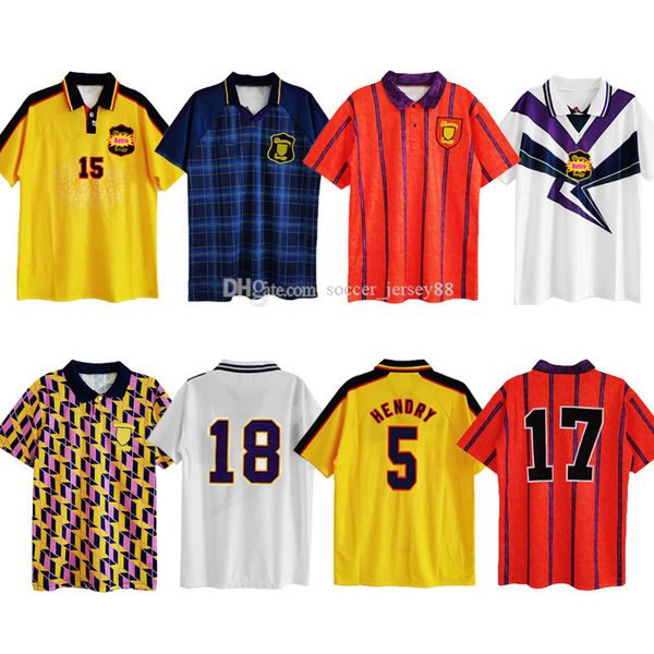 

1990 1991 1993 1996 1998 1994 1995 scotland retro soccer jerseys hendry collins gallacher mckinlay boyd 91 93 95 96 97 98 football shirt kit, Black;yellow