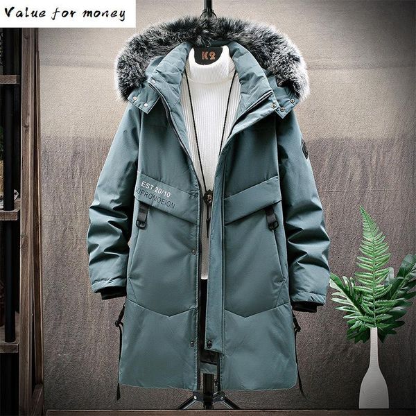 

selling manufacturers winter coats male long loose upset the new 2020 white duck down warm man coat, Black