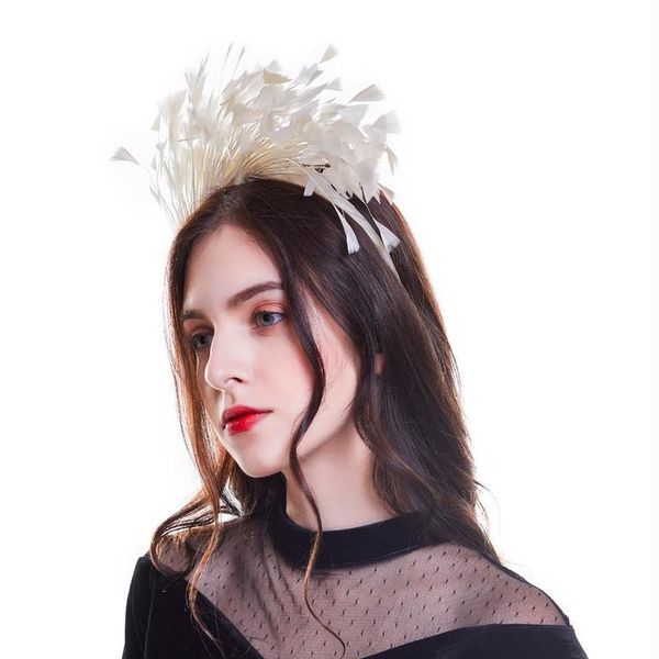 

haimeikang women headband hair band fascinator swan masquerade black feather headband hair hoop fascinator hair acc qylvhl
