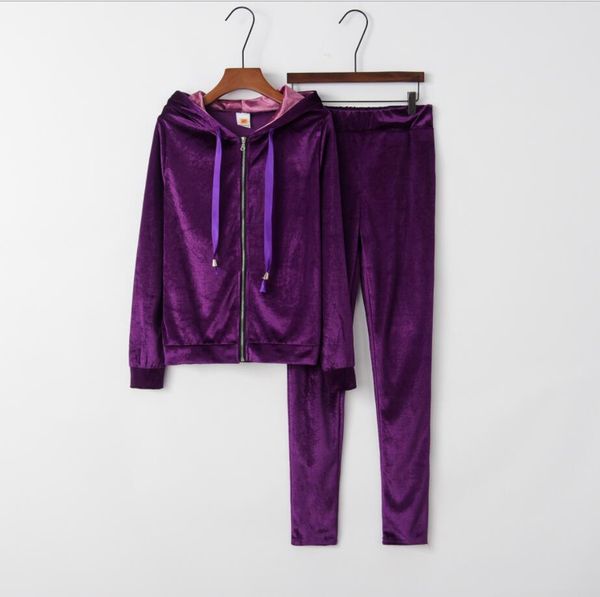 purple tracksuit velvet