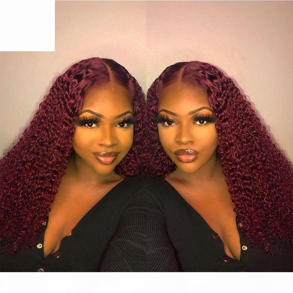 

burgundy red curly 360 lace frontal human hair wig for black women long preplucked colored lace front wigs human hair