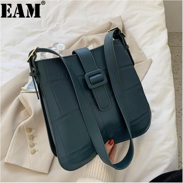 

cross body [eam] women vintage large capacity pu leather flap personality all-match crossbody shoulder bag fashion tide 2021 18a1052