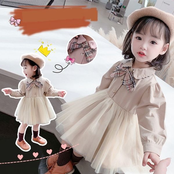 

girl's fashionable princess gauze dress new skirt plaid skirtbutterfly plaid skirt girl's foreign style bow lattice dress wreho, Black;gray