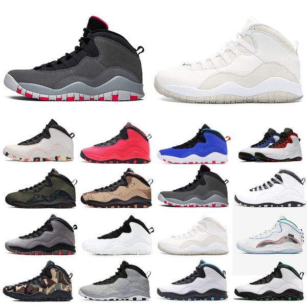 

fashion 10 10s basketball shoes for men orlando desert camo woodland camo white mens outdoor comfortable tainers sports shoes, White;red