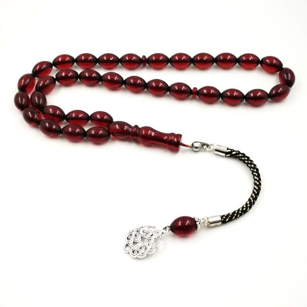 

red resin tasbih muslim bracelet 33 bead rosary red bracelets beads tarbons tespih men's new style rosary y200730, Black
