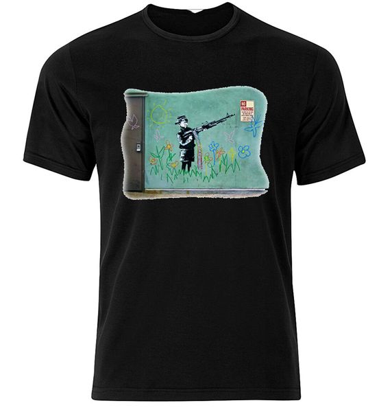 

boy with gun, banksy- graphic cotton t shirt short & long sleeve classic unique tee shirt sport hooded sweatshirt hoodie