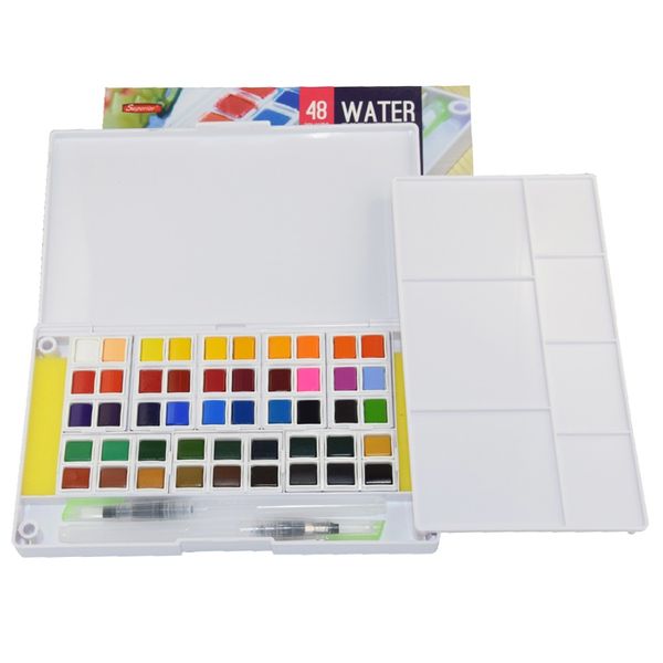 

Solid Watercolor Paint Set Transparent Hand-Painted Beautiful Bright Colors Pigment for Student and Artist, 12 color