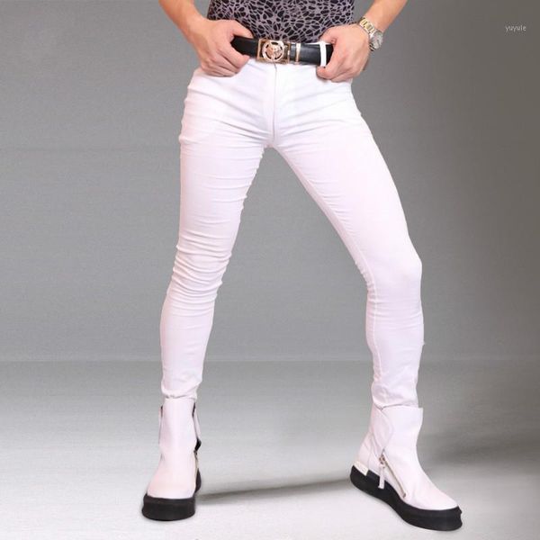 

men tight jeans pants silm full length jeans leggings fashion solid skinny pencil pants casual long trousers plus size1, Black