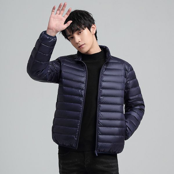 

Men's lightweight 2021 autumn new Korean version stand collar white duck down et winter coat trend, Black