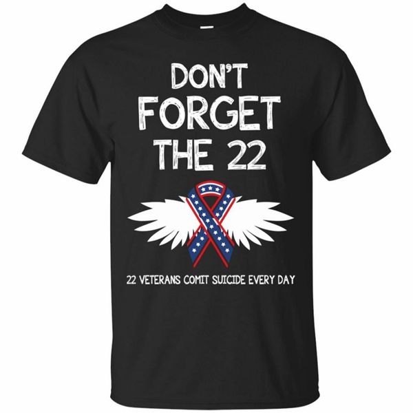 

don't forget the 22 veterans ptsd suicide awareness t shirt men black funny tee shirt sport hooded sweatshirt hoodie