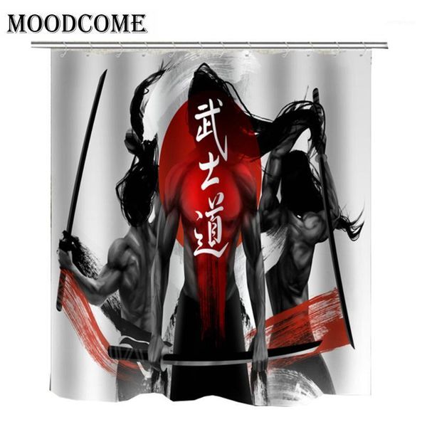 

shower curtains japan warrior bathroom curtain polyester fabric bath for decor1