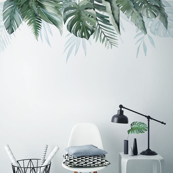 Adesivi murali con foglie di albero tropicale Decalcomanie da muro per piante fai-da-te per soggiorno, camera da letto, cucina, decorazione domestica 201106