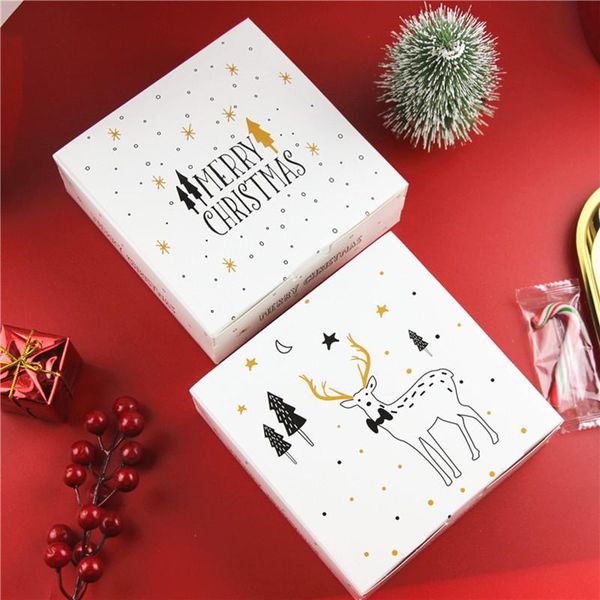 

gift wrap 2pcs christmas packaging candy dragee boxes deer&xmas tree guests bag noel year party favors kids