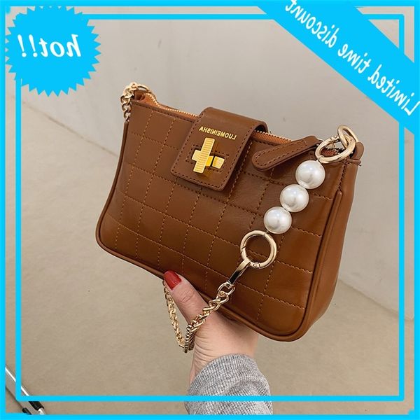 

2020 new trend simple shoulder women's fashion underarm femininity net red cross small square bag