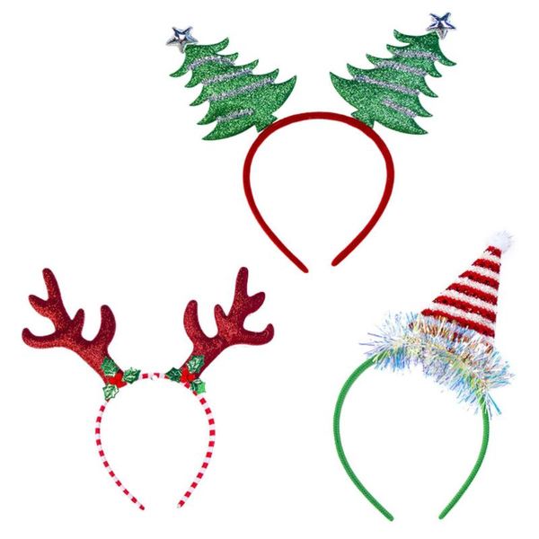 

3pcs creative christmas hat hair hoop christmas adorable antler headdress