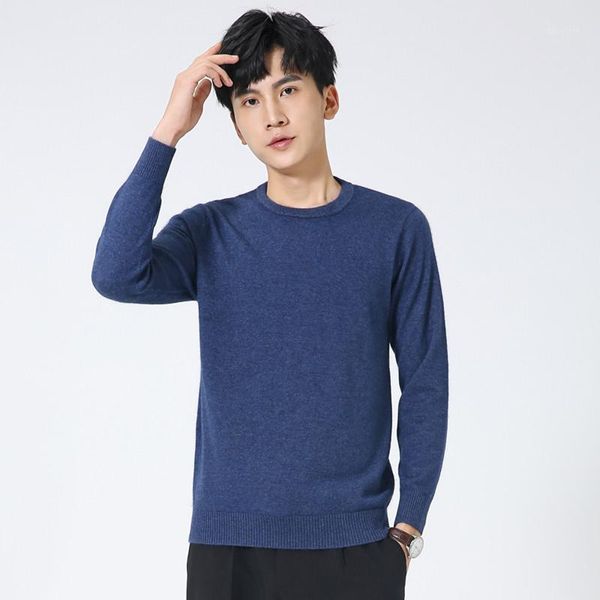 

lhzsyy 2019autumn winter new men's pure cashmere sweater loose round neck knit pullover warm thick high-end bottoming shirt1, White;black