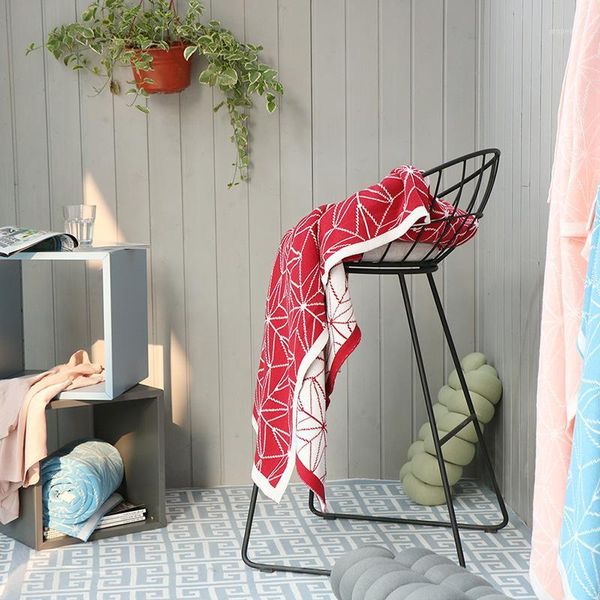 

blankets thick knitted blanket sofa bed office use diamond printed cotton throw ,twin size1