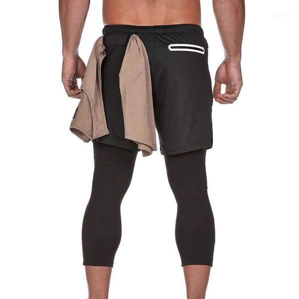 

men's pants men's casual shorts summer breathable sport gym training bodybuilding running double layer clothes male1, Black