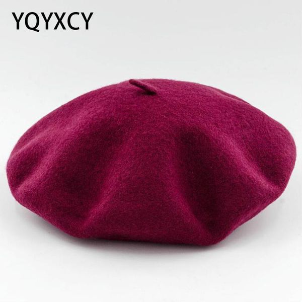 

wool beret autumn winter hats for women painter cap flat boina feminina gorras planas candy color beret women new hot, Blue;gray