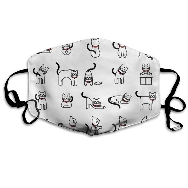 

dustproof washable reusable collection cat icons mouth cover mask protective warm windproof mask