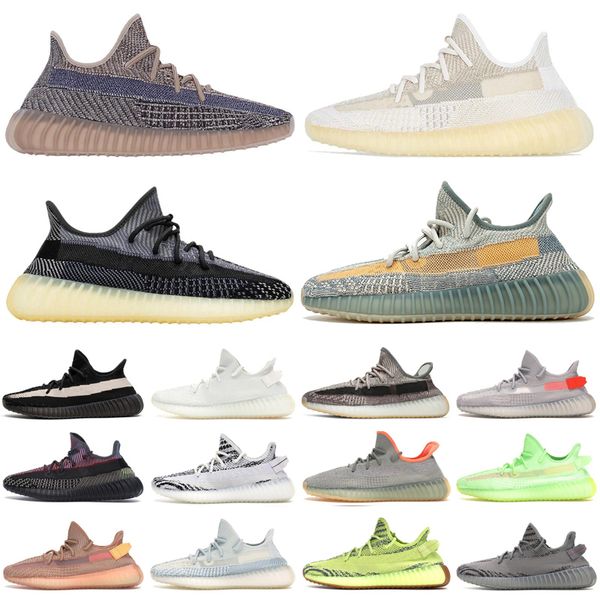 

2021 kanye west fade natural asriel israfil running shoes womens mens tail light cloud white static reflective sneakers trainers, White;red