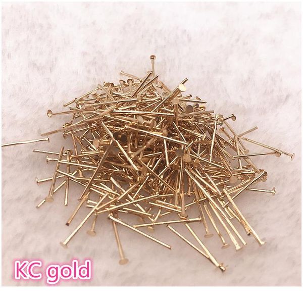 

new 200pcs/lot 20mm flat head pins dia 0.6-0.8mm gold/silver/bronze head pins for jewelry making acc jllnjj