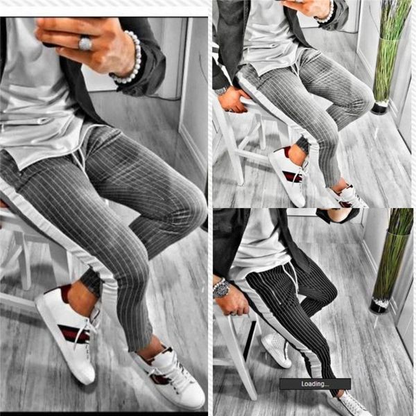 

men's pants joggers plaid man cotton comfortable pant summer casual streetwear loose trouser fashion sweatpants, Black