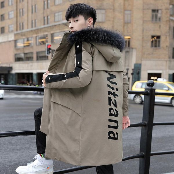 

2020 new long down jacket men thick winter hat detached warm waterproof coats male big size drop shipping, Black